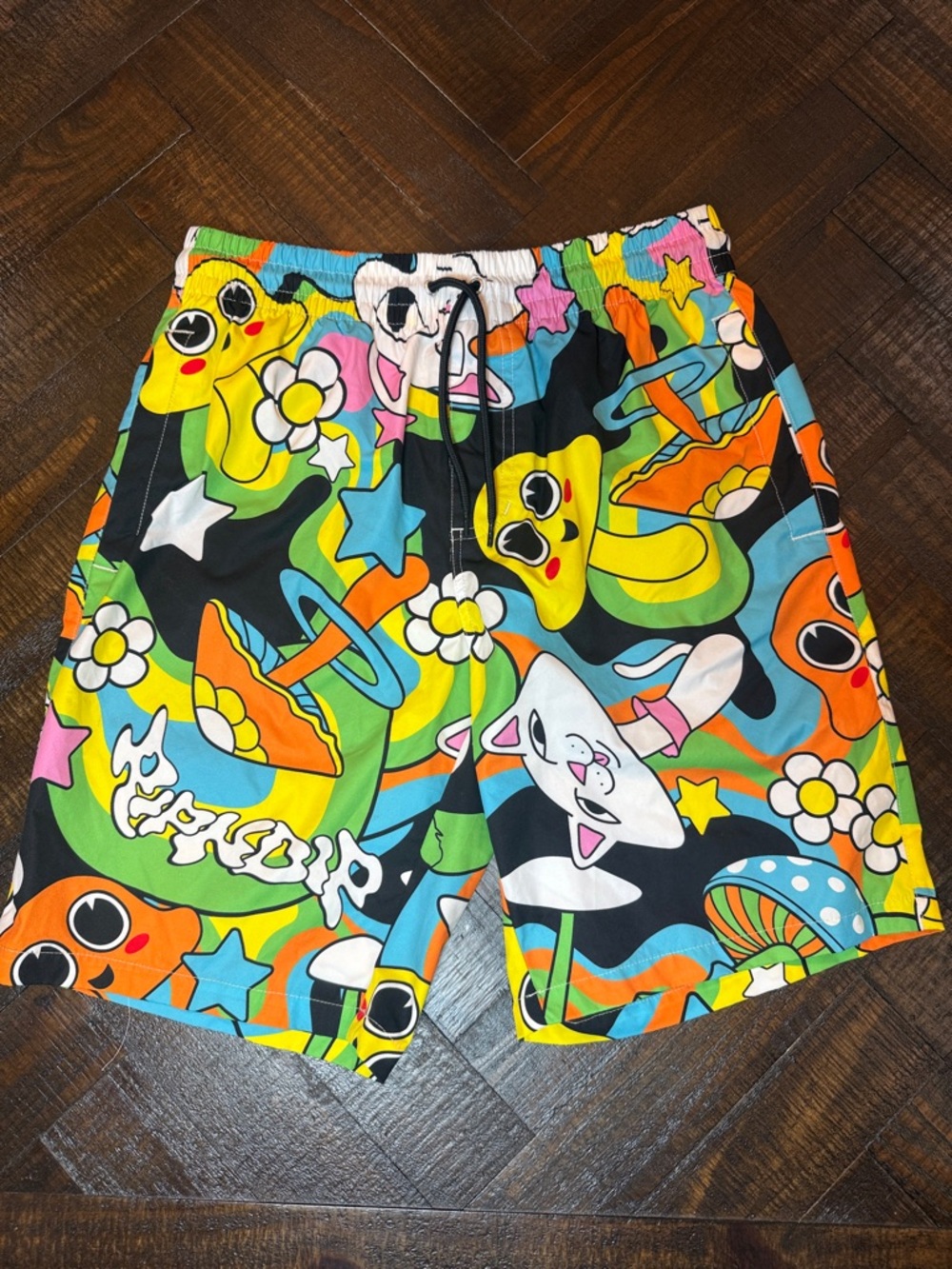 RIPNDIP Shroom Mania Boardshorts Men M Colorful Swim Trunks